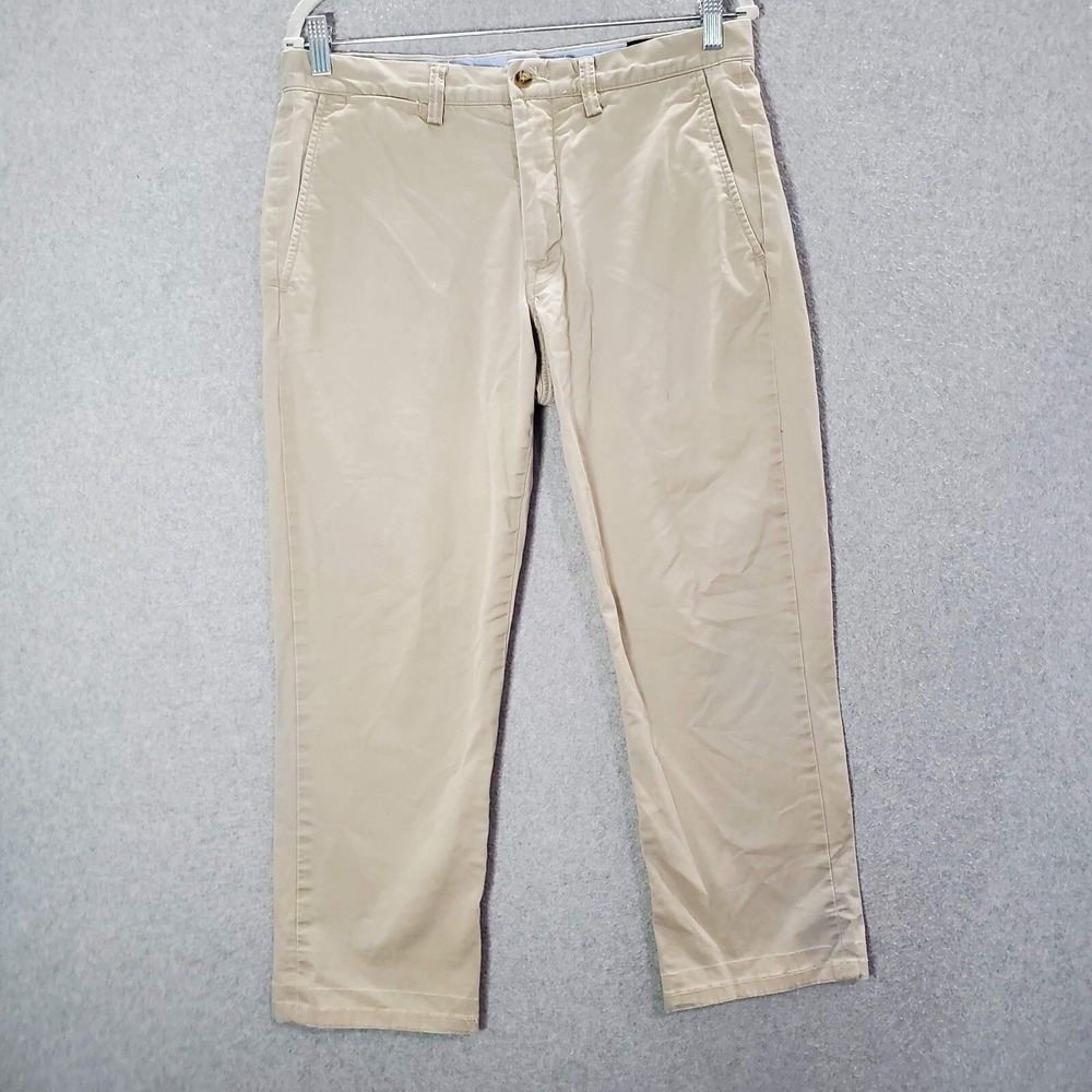 Polo Ralph Lauren Men Pants 32x34 Beige Chino Golf Stretch Straight Fit (34x26)